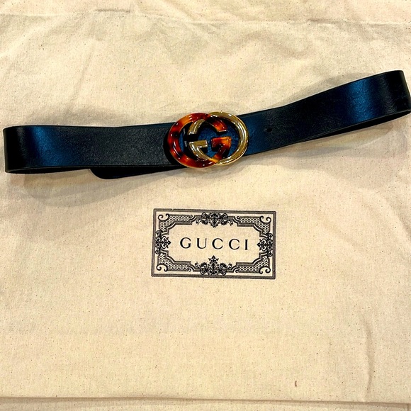 Gucci Accessories - Double G, Leather Gucci Belt in Tortoise and Gold